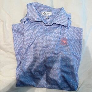Peter Millar Blue and Pink Polo Shirt